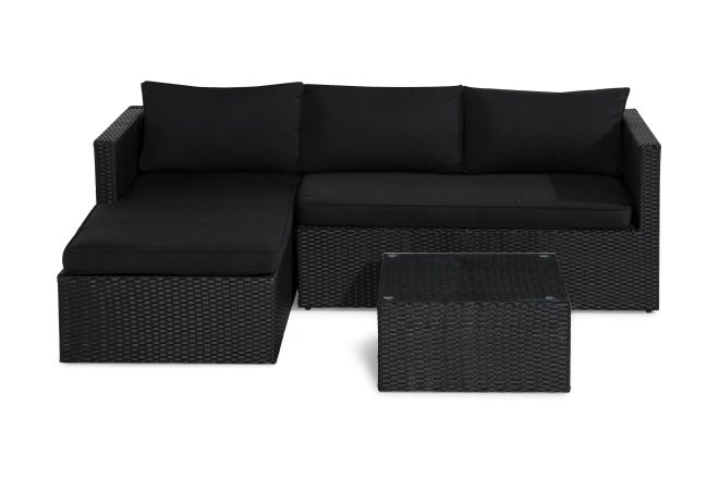 Soffgrupp utomhus mendoza 4-sits svart - venture home