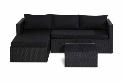 Soffgrupp utomhus mendoza 4-sits svart - venture home