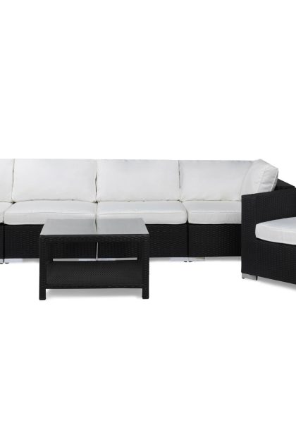 Loungegrupp utomhus bahamas 5-sits bord 75x75 - fåtölj svart