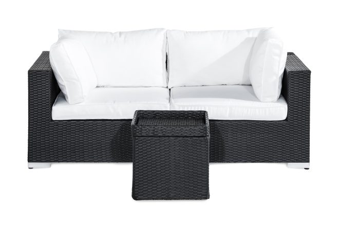 Lougegrupp bahamas 2-sits - svart sidobord