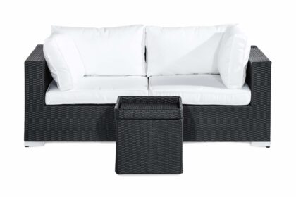 Lougegrupp bahamas 2-sits - svart sidobord