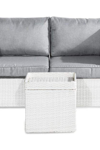 Lougegrupp bahamas 2-sits - vit sidobord