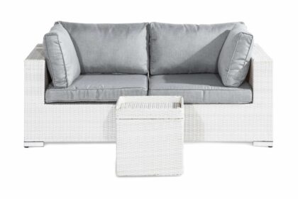 Lougegrupp bahamas 2-sits - vit sidobord