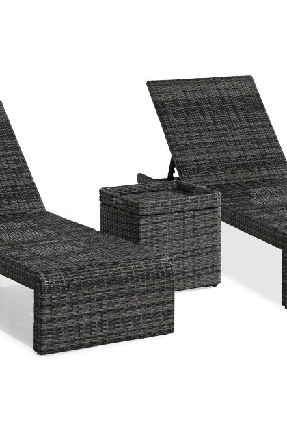 Solsängar bahamas med sidobord - grå
