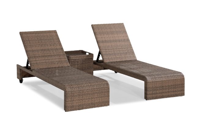 Solsängar bahamas med sidobord - sand