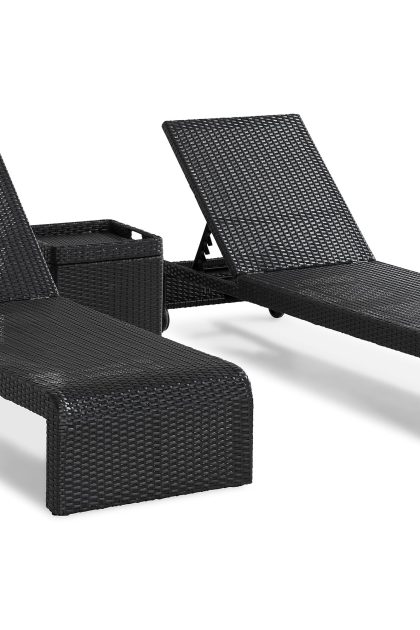 Solsängar bahamas med sidobord - svart