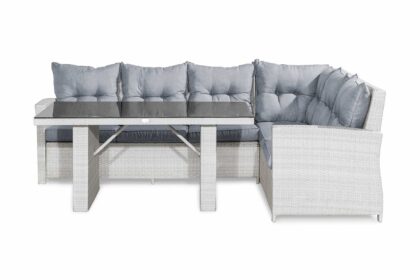 Loungegrupp utomhus james höger - vit|glas bord