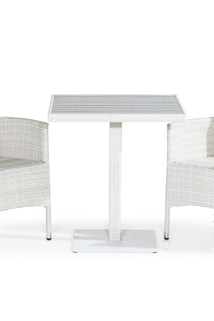Caféset bahamas 70x70 + 2 thor fåtölj - vit