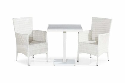 Caféset bahamas 70x70 + 2 thor fåtölj - vit