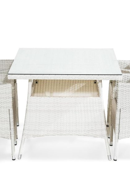Matgrupp utomhus thor 140x90 cm + 4 stolar - vit