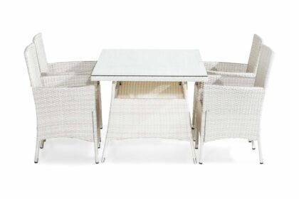 Matgrupp utomhus thor 140x90 cm + 4 stolar - vit