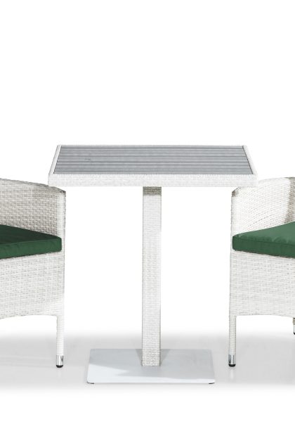 Caféset bahamas 70x70 + 2 jenny fåtölj ställbar m dyna - vit|grön