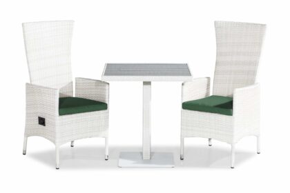 Caféset bahamas 70x70 + 2 jenny fåtölj ställbar m dyna - vit|grön
