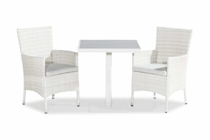 Caféset bahamas 70x70 + 2 thor fåtölj m dyna - vit|offwhite
