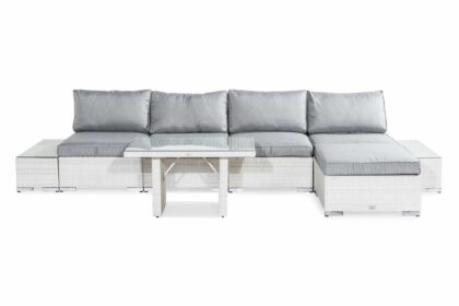 Loungegrupp utomhus bahamas 5-sits - vit bord divan avslut