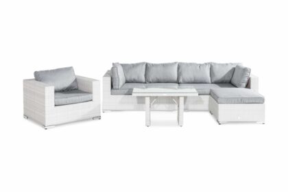 Loungegrupp utomhus bahamas 6-sits - vit bord fåtölj divan
