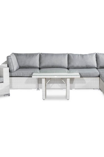 Loungegrupp utomhus bahamas 6-sits - vit bord fåtölj