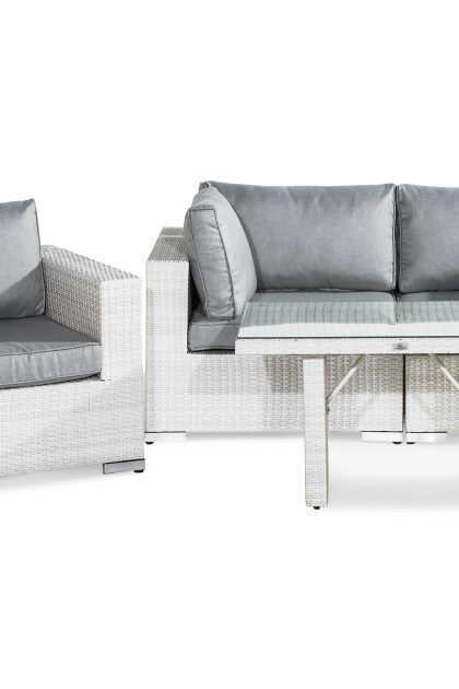 Loungegrupp utomhus bahamas 3-sits - vit bord fåtölj