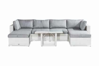 Loungegrupp utomhus bahamas 6-sits - vit bord 2 divaner