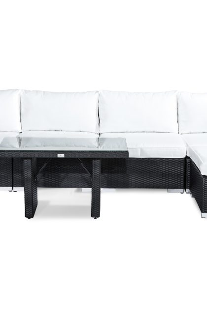 Loungegrupp utomhus bahamas 5-sits - svart bord divan