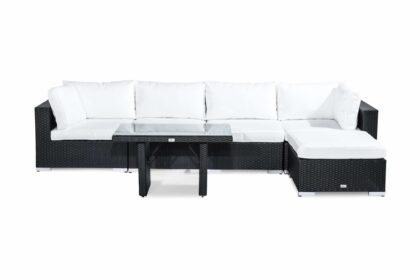 Loungegrupp utomhus bahamas 5-sits - svart bord divan