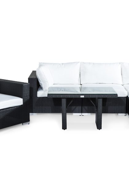 Loungegrupp utomhus bahamas 5-sits - svart bord fåtölj divan