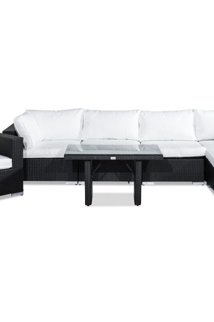 Loungegrupp utomhus bahamas 6-sits - svart bord fåtölj