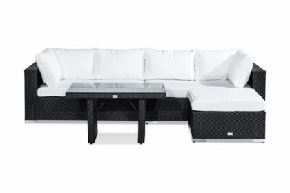Loungegrupp utomhus bahamas 5-sits - svart bord divan