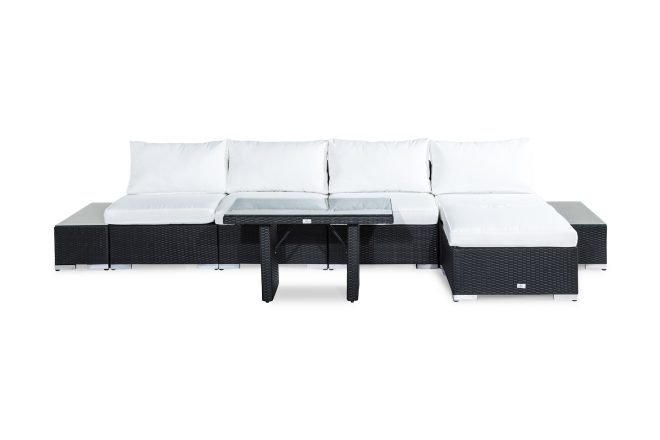 Loungegrupp utomhus bahamas 5-sits - svart bord divan avslut
