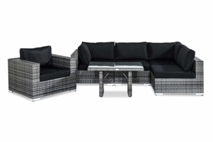 Loungegrupp utomhus bahamas 5-sits - grå bord fåtölj