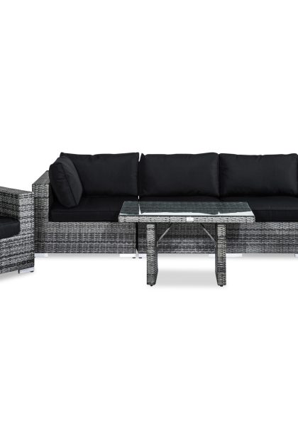 Loungegrupp utomhus bahamas 6-sits - grå bord fåtölj divan