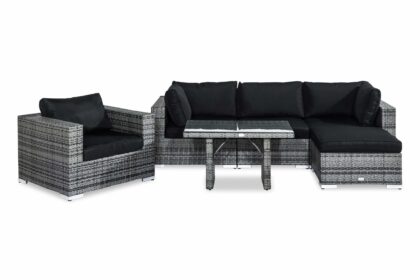 Loungegrupp utomhus bahamas 5-sits - grå bord fåtölj divan