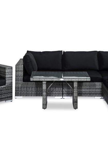 Loungegrupp utomhus bahamas 5-sits - grå bord fåtölj