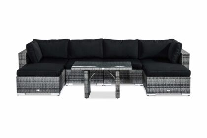 Loungegrupp utomhus bahamas 6-sits - grå bord 2 divaner