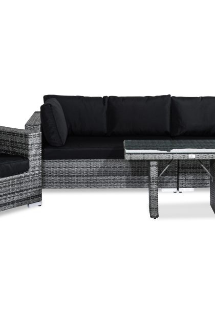 Loungegrupp utomhus bahamas 5-sits - grå bord fåtölj