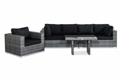 Loungegrupp utomhus bahamas 5-sits - grå bord fåtölj