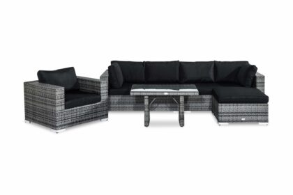 Loungegrupp utomhus bahamas 6-sits - grå bord fåtölj divan