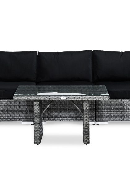 Loungegrupp utomhus bahamas 3-sits - grå bord avslut