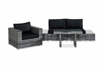 Loungegrupp utomhus bahamas 3-sits - grå bord fåtölj avslut