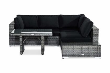 Loungegrupp utomhus bahamas 4-sits - grå bord avslut