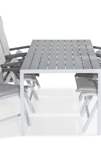 Matgrupp utomhus tunis 205x90 + 6 monaco lyx positionsstol m dyna - vit|offwhite
