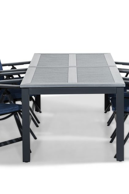 Matgrupp utomhus monaco 220-280x100+6 monaco light stol m dyna - svart|grå|blå