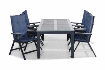 Matgrupp utomhus monaco 220-280x100+6 monaco light stol m dyna - svart|grå|blå