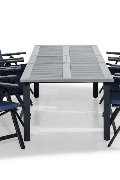 Matgrupp utomhus monaco 220-280x100+8 monaco light stol m dyna - svart|grå|blå
