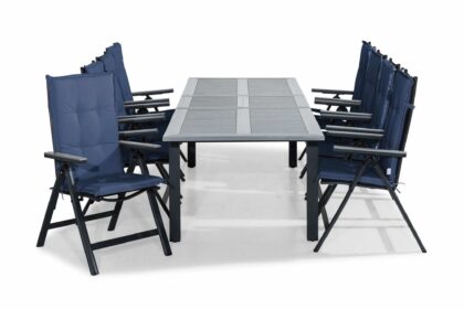 Matgrupp utomhus monaco 220-280x100+8 monaco light stol m dyna - svart|grå|blå