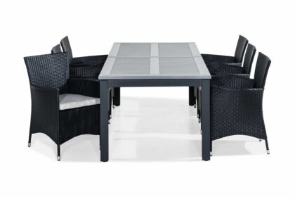 Matgrupp utomhus monaco förlängingsbar inkl 6 thor fåtöljer m dyna -