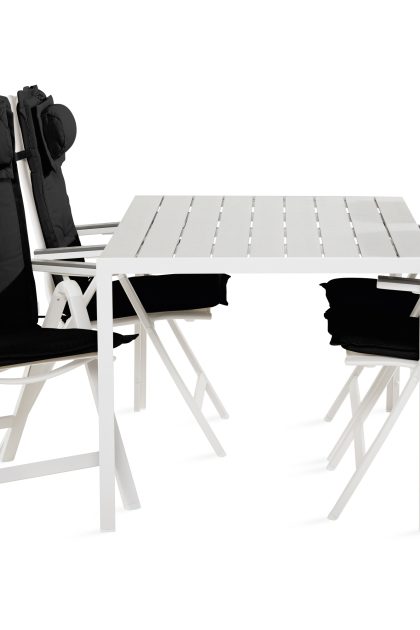 Matgrupp utomhus tunis 90x150 + 4 monaco light stol m dyna - vit|grå|svart