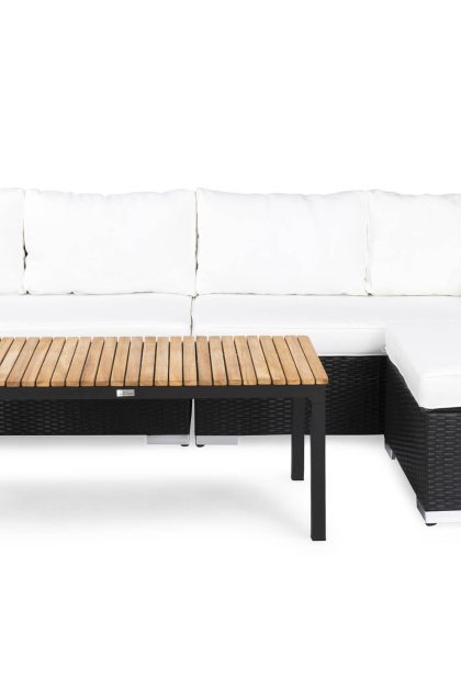 Loungegrupp utomhus florida konstrotting svart - beige|vit|svart