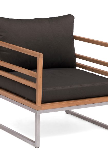 Loungefåtölj utomhus kaxheden trä/aluminium/svart - hillerstorp