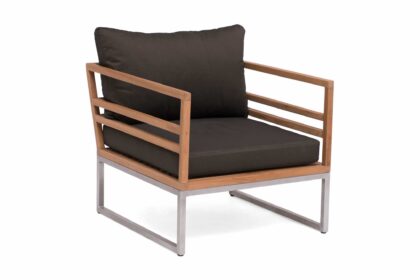 Loungefåtölj utomhus kaxheden trä/aluminium/svart - hillerstorp